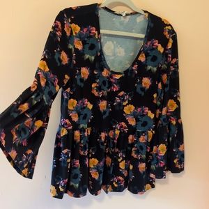 Nicole Miller atelier peplum floral blouse